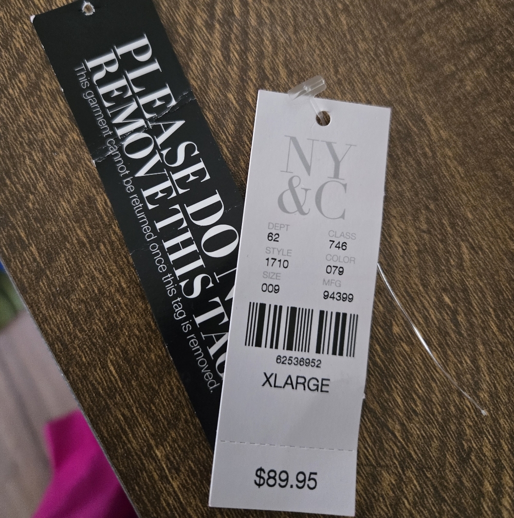 NWOT, NY&C Strapless Pink Jumpsuit XL - Picture 13 of 13